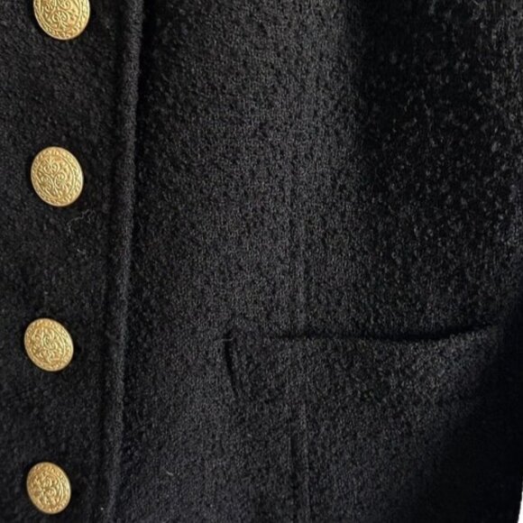 VTG The Limited Wool Boucle Blazer Black Gold Ornate Buttons Size Small USA Made - Picture 3 of 6